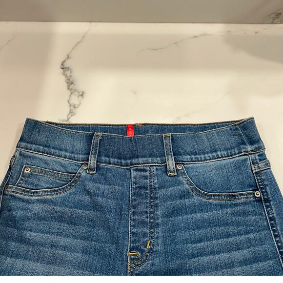 SPANX High Rise Flare Jeans Vintage Boho Indigo Wide Leg Size MP - Picture 3 of 14